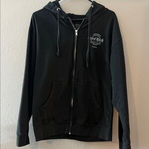 Hard Rock Hotel & Casino Tampa Black Zip-Up Hoodie Medium Unisex